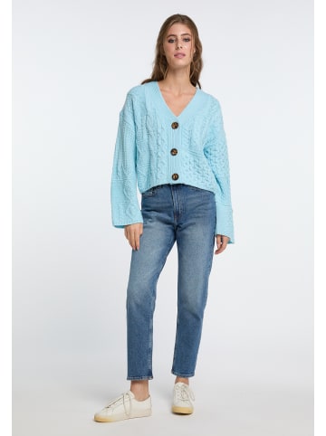 IZIA Cropped Strickjacke in Hellblau