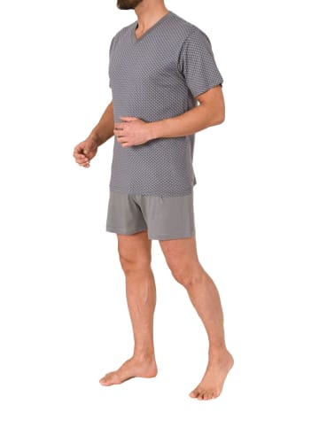 NORMANN Kurzarm Schlafanzug Shorty Pyjama print - 86281 in grau