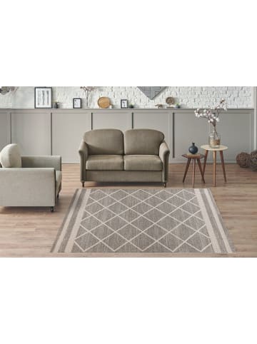 Kurzflor Teppich Rebekka 225 in Braun Beige