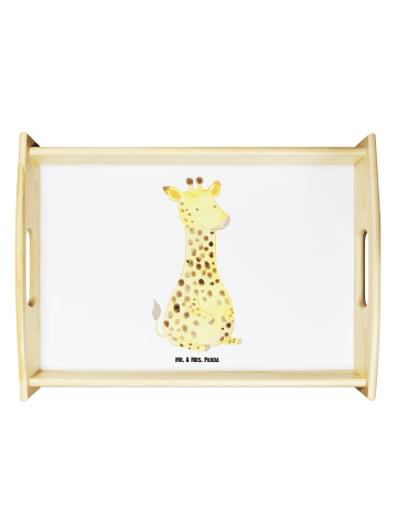 Mr. & Mrs. Panda Couchtablett Giraffe Zufrieden ohne Spruch in Weiß