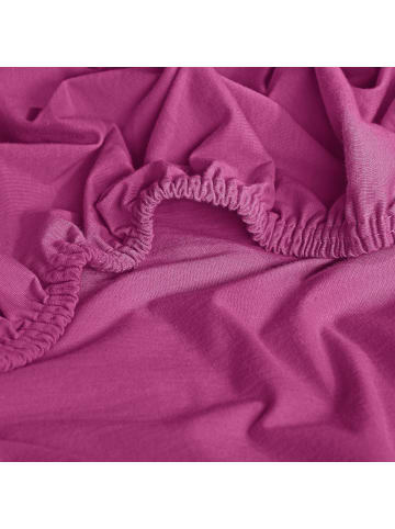 REDBEST Single-Jersey Boxspring-Spannbettlaken Denver in fuchsia