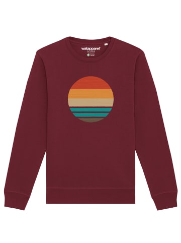 wat? Apparel Sweatshirt Retro Sunset Ocean in Weinrot