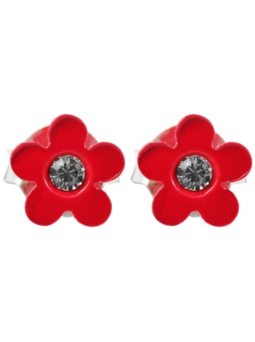 Adeliás Mädchen Ohrringe – Ohrstecker aus 925 Silber mit Strass Steinchen in silber