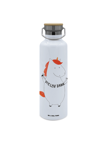 Mr. & Mrs. Panda Wasserflasche Einhorn Dankeschön ohne Spruch in Weiß