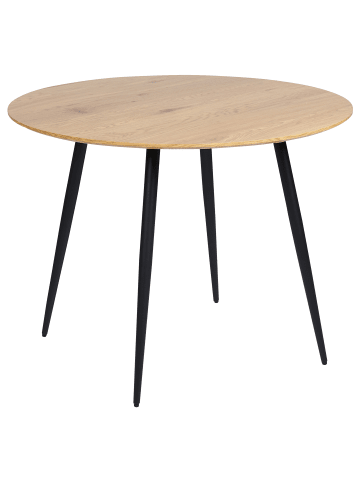 Beliani Esszimmertisch BJORKA in Braun/Schwarz - (W) 100 x (H) 76 x (L) 100 cm