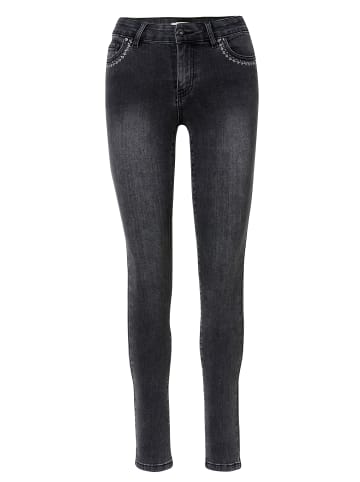 KOROSHI Schlanke Push-Up-Jeans mit Stickerei für Damen in SCHWARZER DENIM