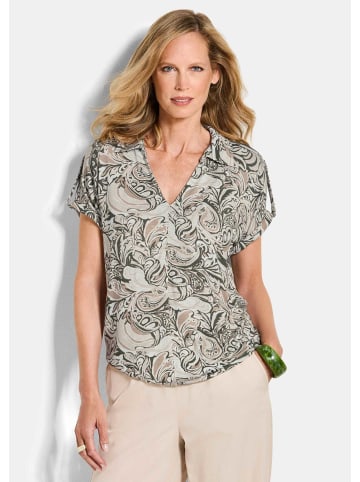 GOLDNER Kurzgröße:  Blusenshirt mit Paisley-Muster in stein / gemustert