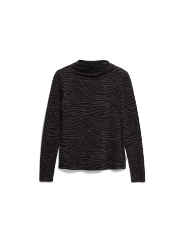 armedangels Langarmshirt Calunaa Zebraraa in schwarz anthrazit