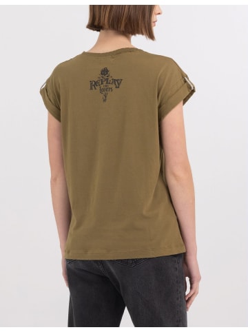 Replay T-shirt Cotton Jersey in grün