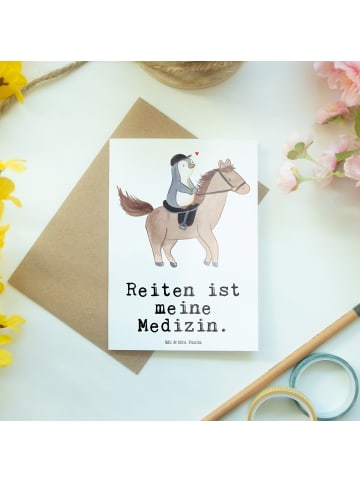 Mr. & Mrs. Panda Klappkarte Pferd Reiten mit Spruch in Weiß