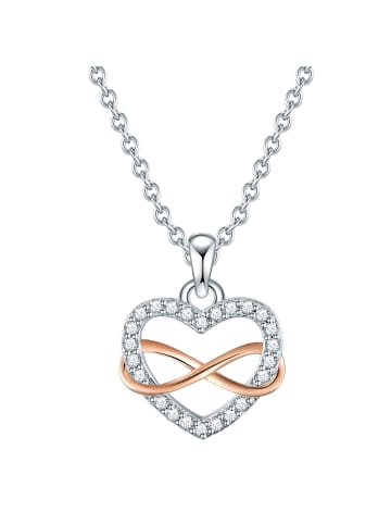 Lulu & Jane Kette mit Anhänger Sterling Silber bi-Color Zirkonia weiß in silber