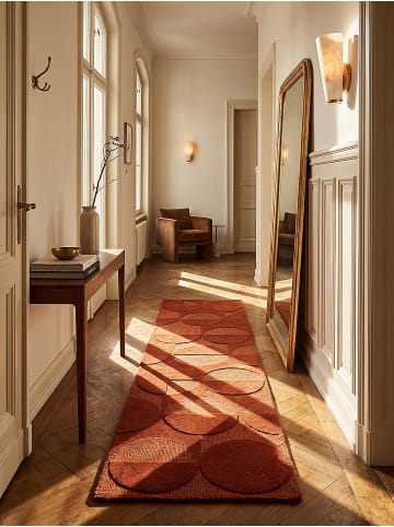KADIMA DESIGN Teppich Wolle für Fußbodenheizung DEBEN modern Wohnzimmer Diele in Terrakotta