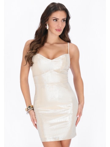 faina Women Dress in cream metallic