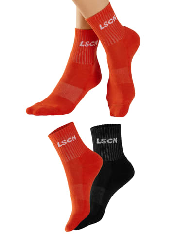 LSCN BY LASCANA Tennissocken in 1x schwarz, 1x orange