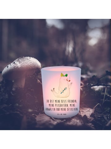 Mr. & Mrs. Panda Kerzenlicht Robbe Sherlock mit Spruch in Transparent
