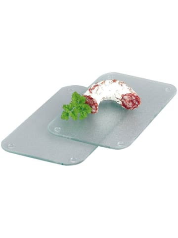 Zeller Schneidebrett, 2 Stück im Set in Transparent, 25 x 15 cm