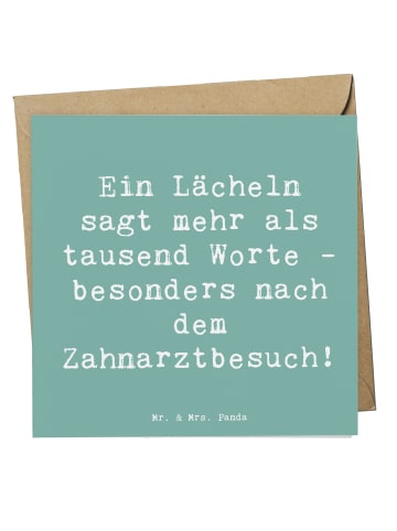 Mr. & Mrs. Panda Deluxe Karte Spruch Zahnärztin Lächeln mit Spruch in Meeresbrise