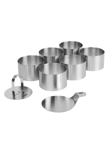 Stoneline Dessertringe & Speiseringe Set, 8-tlg., Edelstahl, rund in Silber