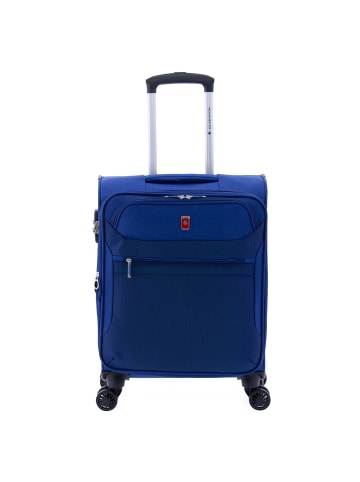 Gladiator 2000 4 Rollen Kabinentrolley 55 cm mit Dehnfalte in blue