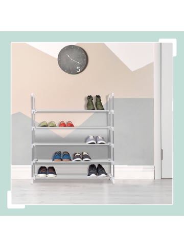 relaxdays 2x Schuhregal in Weiß - (B)87 x (H)90,5 x (T)29,5 cm