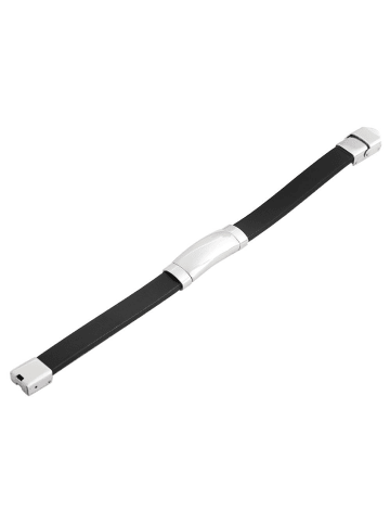 Adeliás Unisex Armband aus Leder 21 cm in schwarz