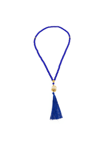 Almina Gebetsketten 99 Perlen 45 cm  mit Fransen in Blau