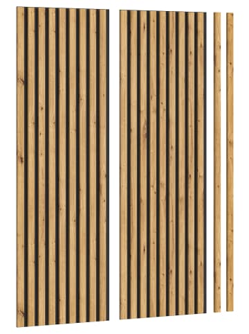 xonox.home Akustikpaneel 2er Set  (B/H/T: 40x120x2 cm) in anthrazit und Eiche Nachbildung