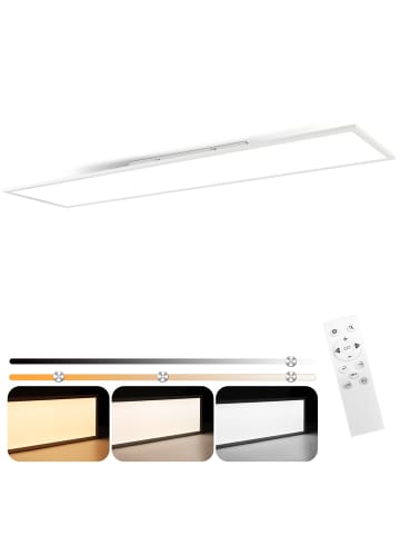 ZMH Deckenlampe LED in weiß L 120cm Lang flach Dimmbar 40W Moderne Küchenlampe