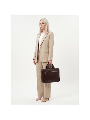 Plevier Jimmy Aktentasche Leder 31 cm Laptopfach in braun