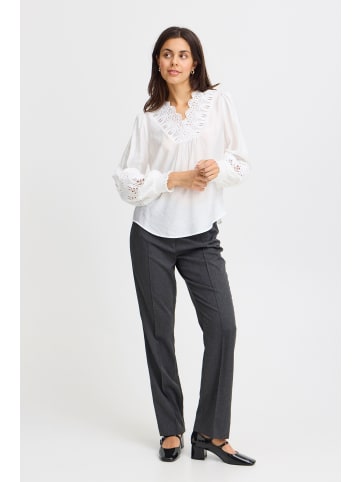 Fransa Langarmbluse FRBLONDIE BL 2 20614698 elegante Bluse mit Spitzendetails in Weiß