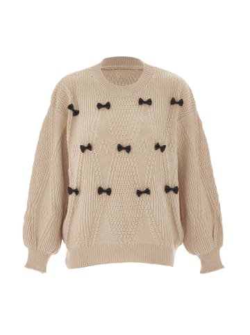 Swirly Damen Strickpullover in Beige