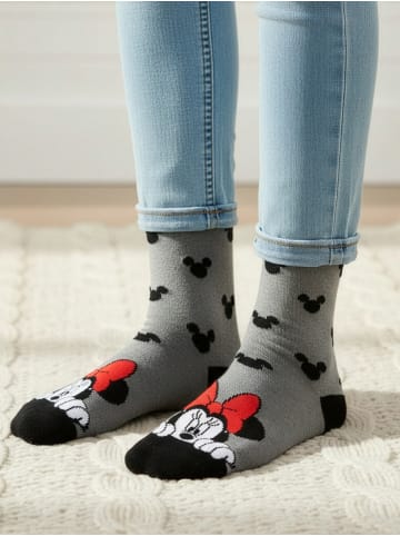 Disney 2er Pack Disney Minnie Mouse Socken Sneaker Strümpfe in weiß/grau