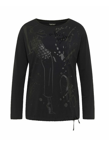 Barbara Lebek V-Kragen T-Shirt für Damen in schwarz