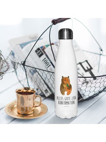 Mr. & Mrs. Panda Thermosflasche Bär Konfirmation mit Spruch in Weiß
