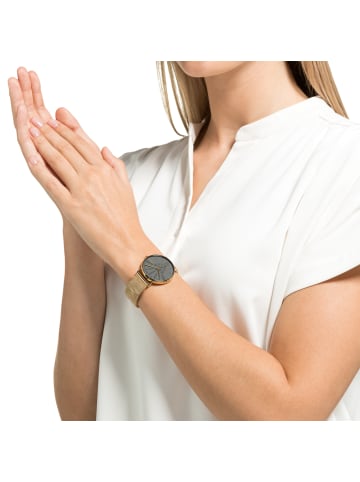 JOOP! Quarzuhr Leder, Edelstahl in Gold