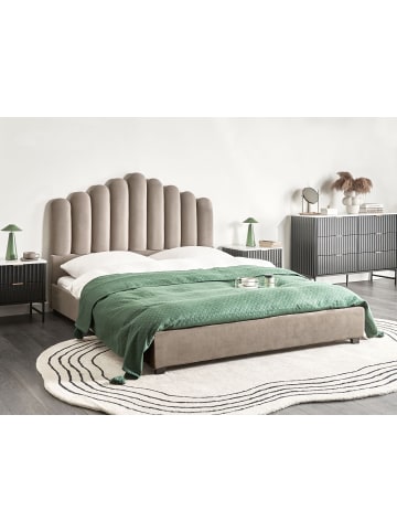 Beliani Doppelbett VINCENNES in Beige/Schwarz - (W) 165 x (H) 124 x (L) 213 cm