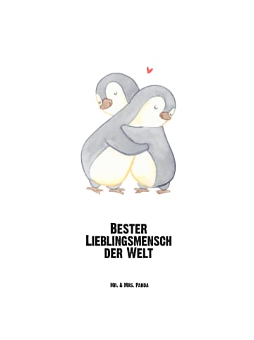 Mr. & Mrs. Panda Thermoflasche Pinguin Bester Lieblingsmensch de... in Weiß