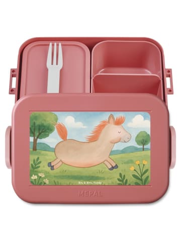 Mr. & Mrs. Panda MEPAL Bentobox Pferd Springen Design ohne Spruch in Rot Pastell