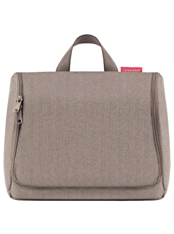 Reisenthel cosmetics toiletbag XL - Kulturbeutel 28 cm (smiley grey) in herringbone mokka