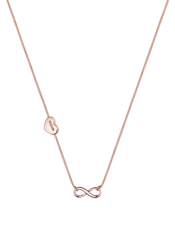 Elli Halskette 925 Sterling Silber Herz, Infinity in Rosegold