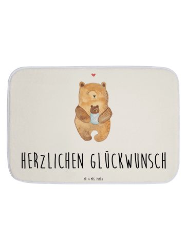 Mr. & Mrs. Panda duschmatte Bär Baby mit Spruch in Weiß