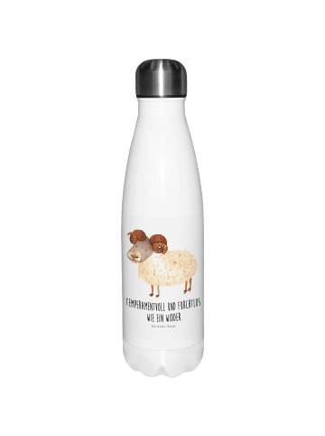 Mr. & Mrs. Panda Thermosflasche Sternzeichen Widder mit Spruch in Weiß