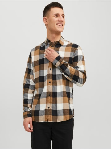 Jack & Jones Kariertes Holzfäller Hemd JJEBUFFALO in Braun