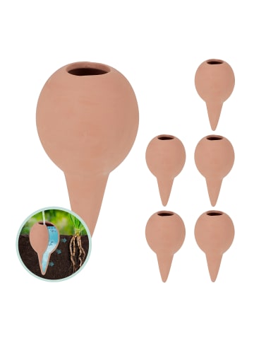 relaxdays 6 x Tonkegel in Terrakotta - (H)11,5 x Ø 6 cm