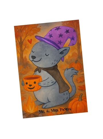 Mr. & Mrs. Panda Ansichtskarte Kater Kaffee Design ohne Spruch in Weiß