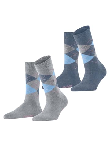 Burlington Socken 2er Pack in Grau/Blau