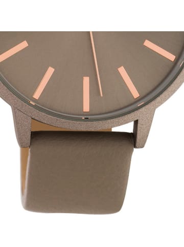 Oozoo Analog-Armbanduhr Oozoo Timepieces braun, taupe groß (ca. 42mm)