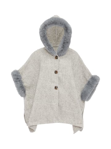 osha Damen Poncho in Wollweiss