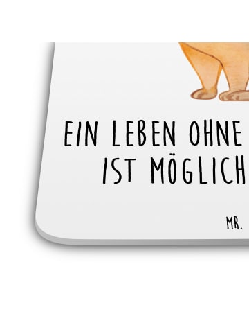 Mr. & Mrs. Panda Tischuntersetzer Hund Glück mit Spruch in Weiß