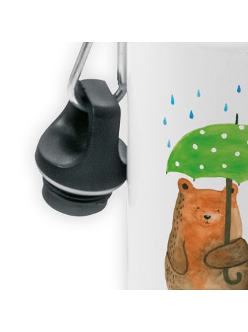 Mr. & Mrs. Panda Kindertrinkflasche Bär Regenschirm ohne Spruch in Weiß